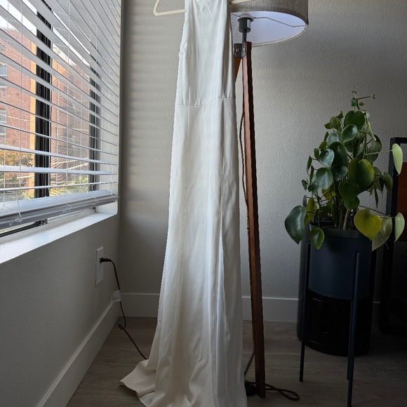 Anthropologie BHLDN Montreal Crepe Maxi Dress in White / Ivory (Size 2) - Picture 3 of 5